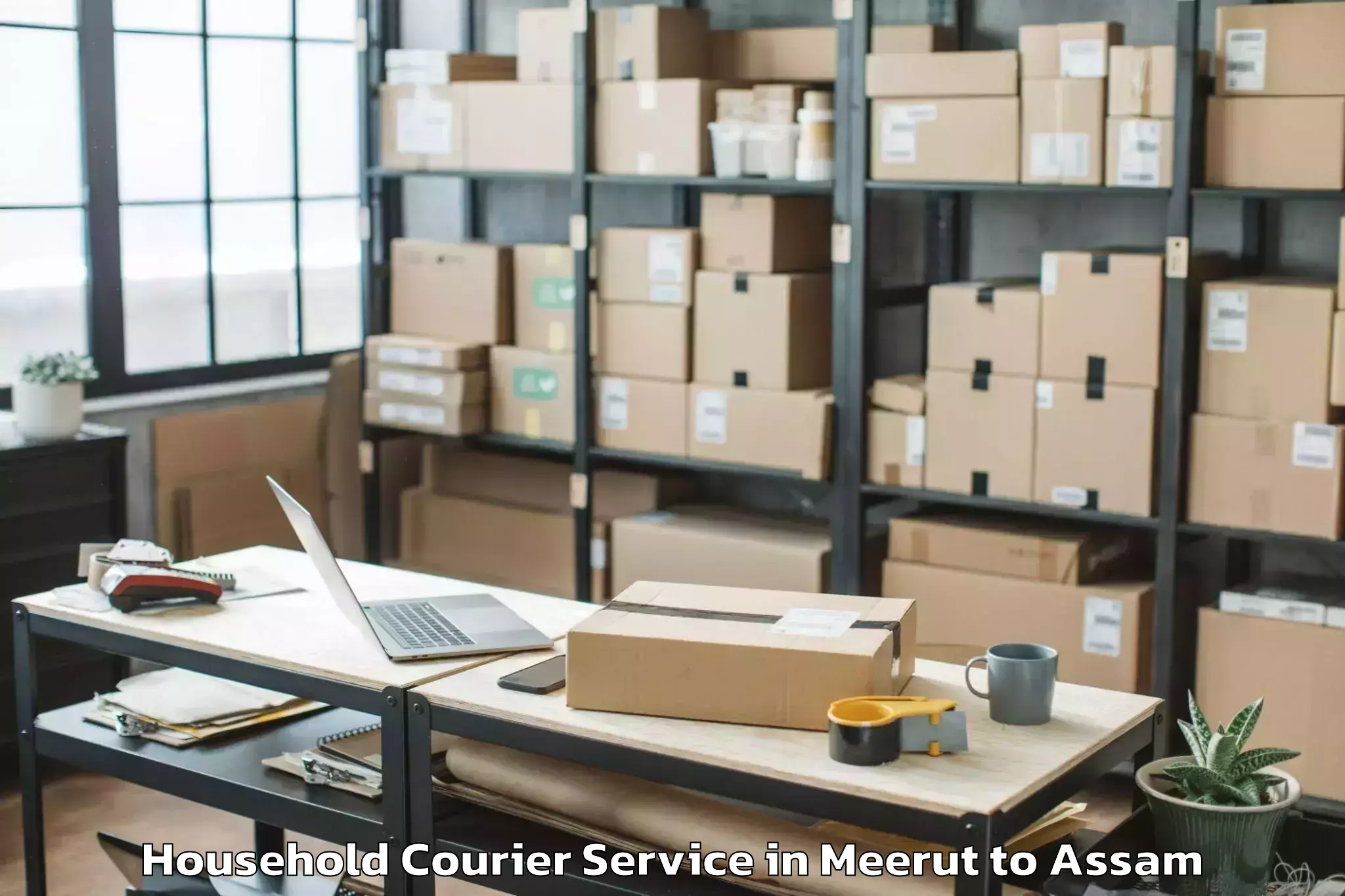 Reliable Meerut to Dibrugarh University Household Courier